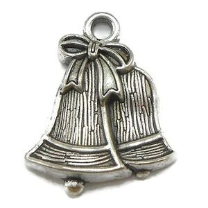 8pcs Christmas Bells Charms silver tone‎ jewelry making supplies